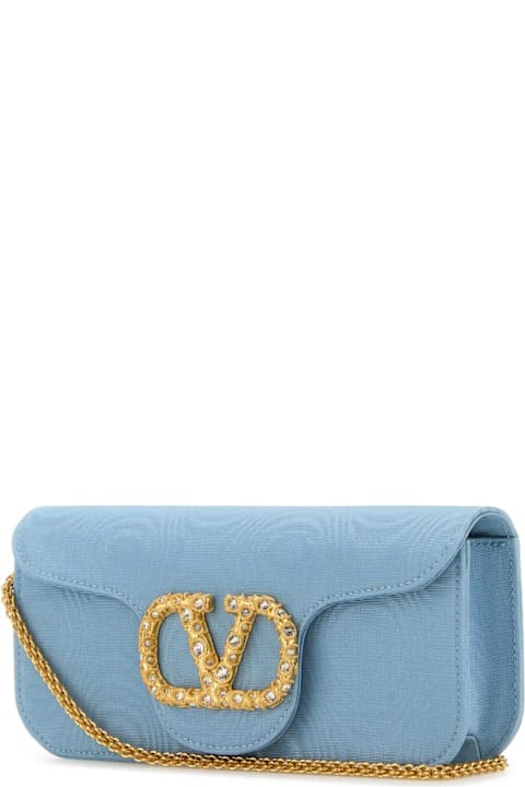 Bags for Women Valentino Garavani Light Blue Fabric Locã² Clutch