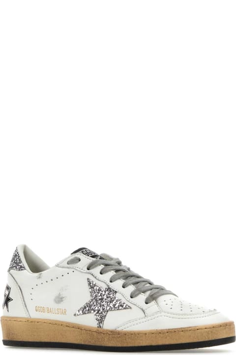 Golden Goose White Leather Ball Star Sneakers