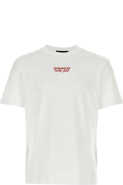 Dsquared2 Sale for Men Dsquared2 White Cotton T-shirt