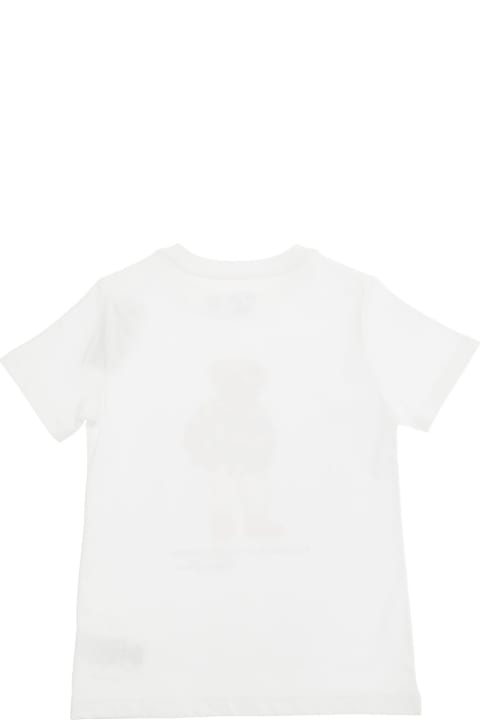 Polo Ralph Lauren T-Shirts & Polo Shirts for Boys Polo Ralph Lauren White T-shirt With Polo Bear Print In Jersey Boy