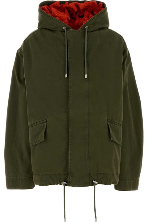 Loewe Army Green Cotton Parka