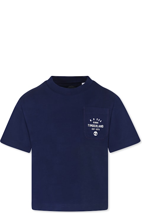Timberland for Boys Timberland Blue T-shirt For Boy With Logo