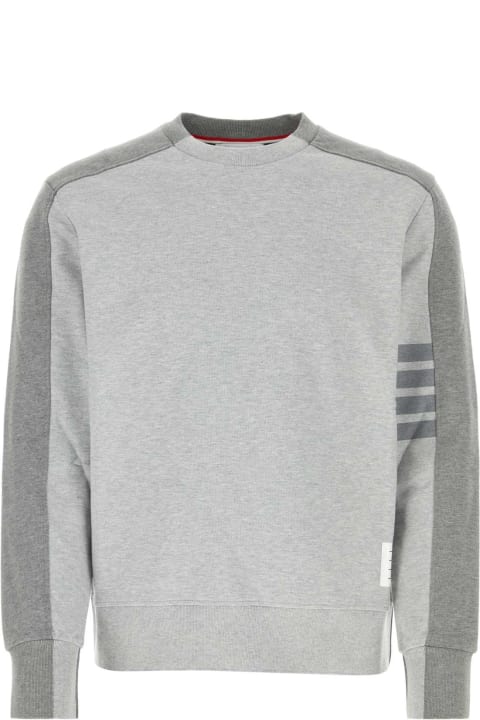 Thom Browne for Men Thom Browne Melange Grey Cotton Sweatshirt