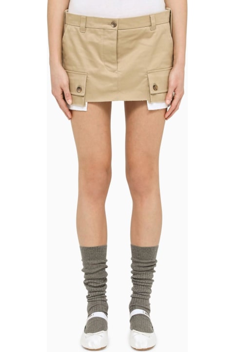Miu Miu Skirts for Women Miu Miu Mini Skirt Multipocket Beige