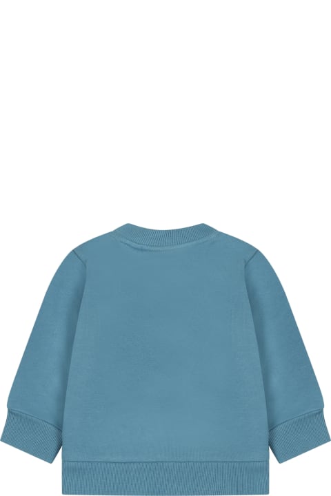 Topwear for Baby Boys Timberland Light-blue Sweatshirt For Baby Boy With Printed Logo