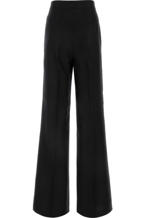 Pants & Shorts for Women Max Mara Black Linen Hangar Wide-leg Pant