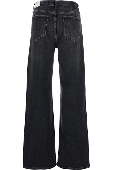 Homeware AG Jeans Grey Jeans With Belt Loops And Logo Patch On The Rear In Denim Woman