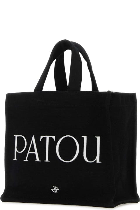 Patou for Women Patou Black Canvas Small Tote Patou Shopping Bag