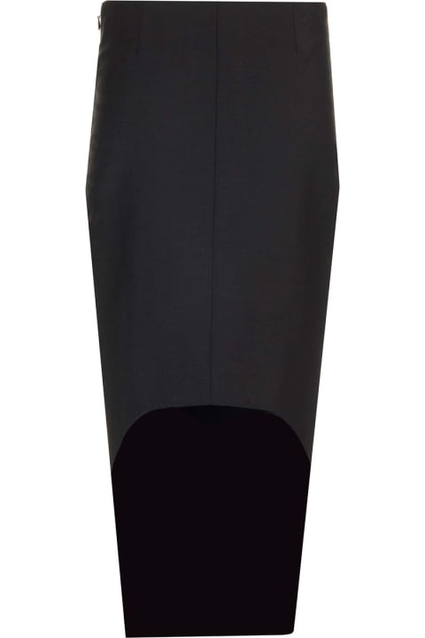 Givenchy for Women Givenchy Wool And Mohair Asymmetric Skirt