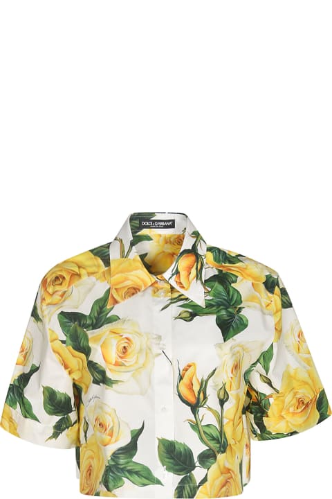 Dolce & Gabbana Clothing for Women Dolce & Gabbana Floral Cropped Shirt