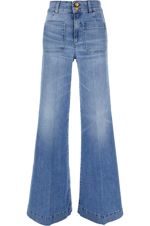 The Seafarer for Men The Seafarer 'jane' Blue Trousers With Front Pockets And Washed Effect In Cotton Woman