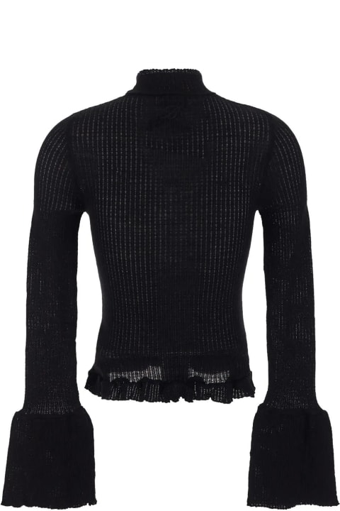 Blumarine Sweaters for Women Blumarine Embossed Rose High-neck Sweater