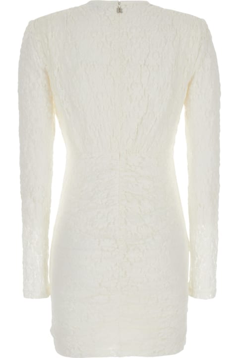 ウィメンズ新着アイテム Rotate by Birger Christensen Mini White Dress With Rose Patch In Lace Woman