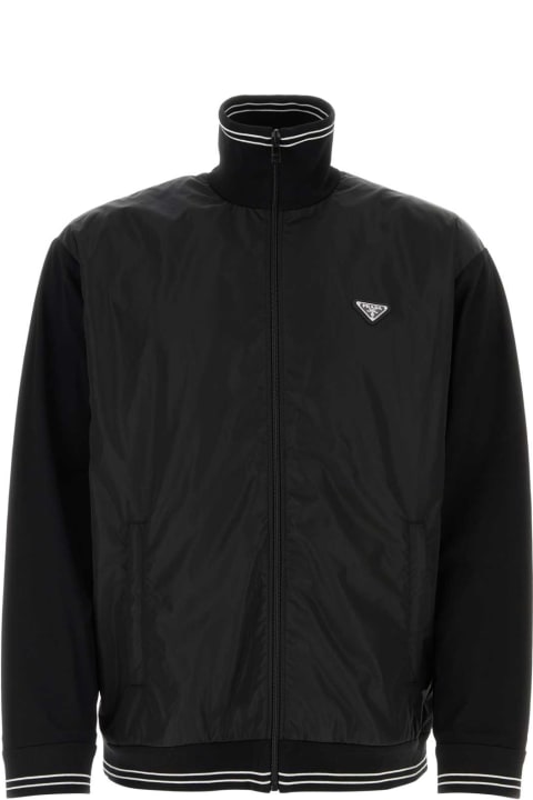 Prada Coats & Jackets for Men Prada Black Cotton And Nylon Jacket