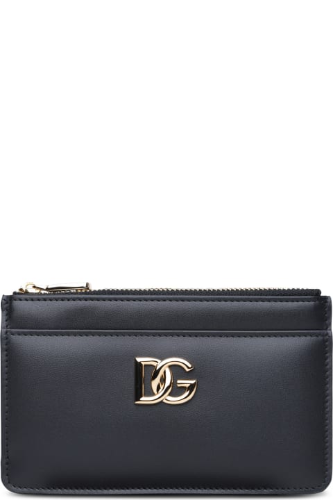 ウィメンズ Dolce & Gabbanaの財布 Dolce & Gabbana Black Leather Cardholder