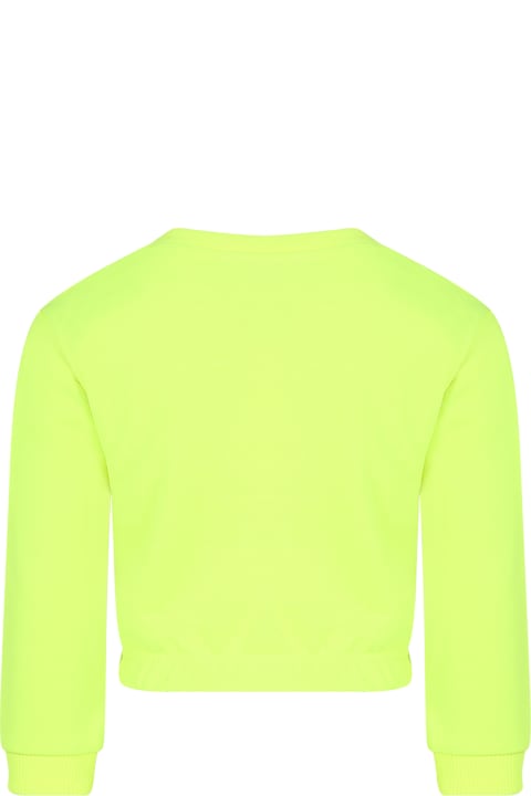 Marc Jacobs Topwear for Girls Marc Jacobs Yellow Cropped Sweatshirt For Girl With Logo