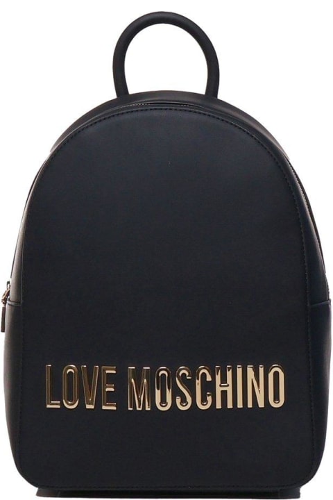 Love Moschino Backpacks for Women Love Moschino Logo Lettering Zipped Backpack