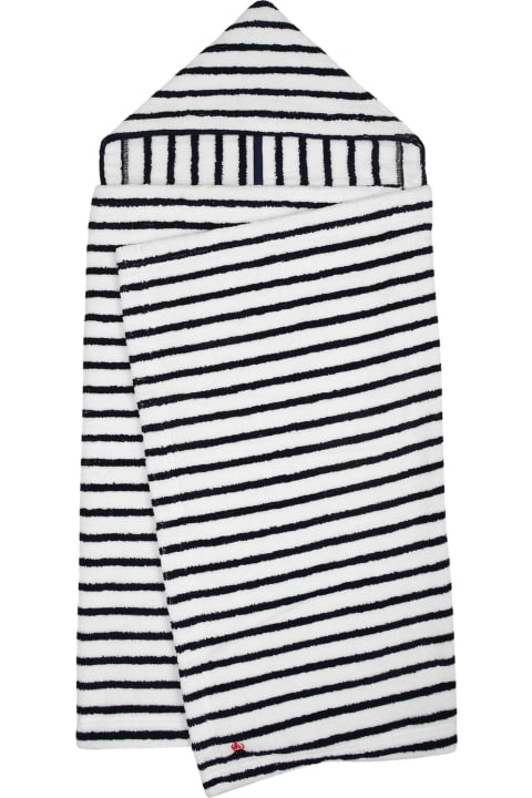Accessories & Gifts for Baby Girls Petit Bateau Blue Bathrobe For Baby Boy With Stripes