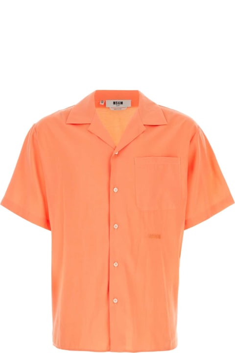 MSGM Shirts for Men MSGM Peach Viscose Blend Shirt