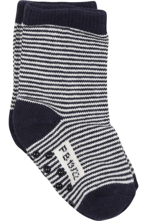 キッズ新着アイテム Petit Bateau Blue Socks For Baby Boy With Stripes