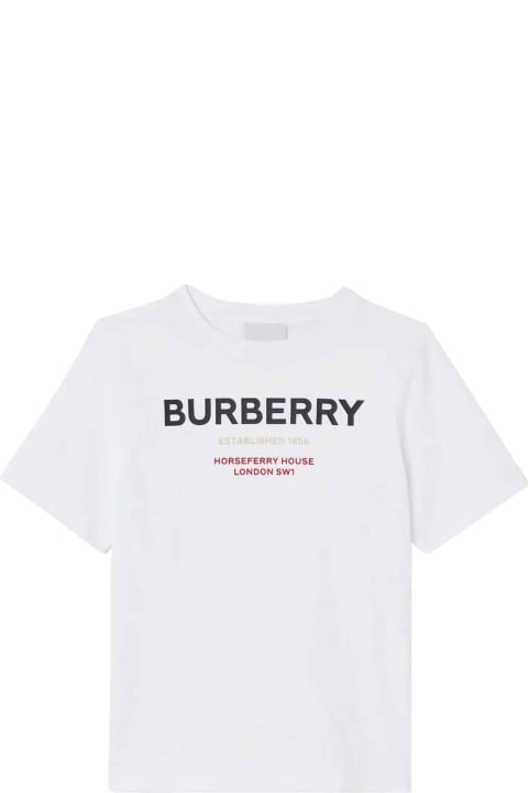 ガールズ BurberryのTシャツ＆ポロシャツ Burberry White T-shirt Girl