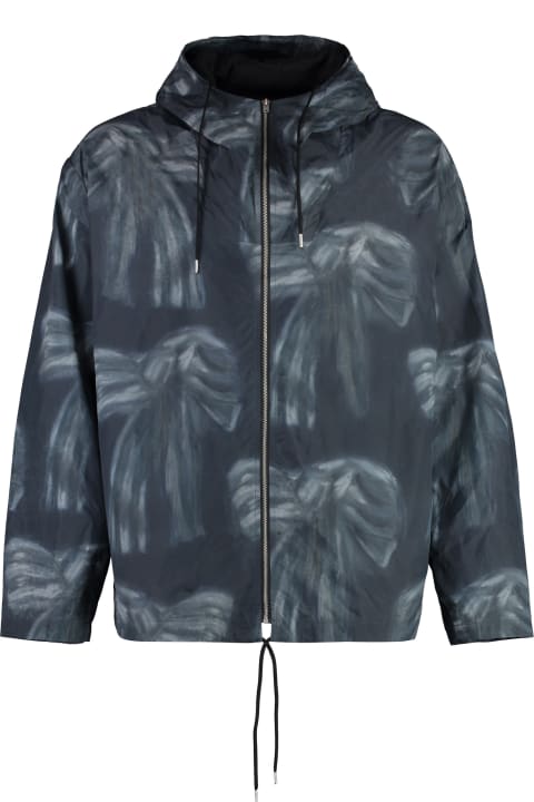 Coats & Jackets for Men Acne Studios Hooded Techno Fabric Raincoat