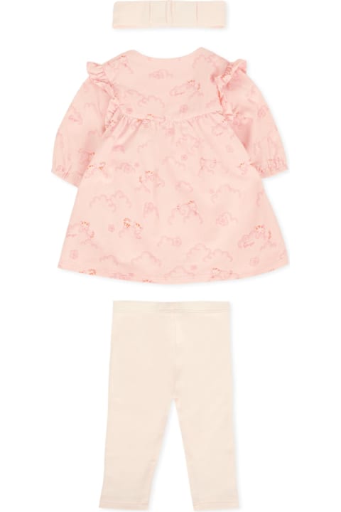 Homeware Kenzo Kids Pink Suit For Baby Girl With Tiger