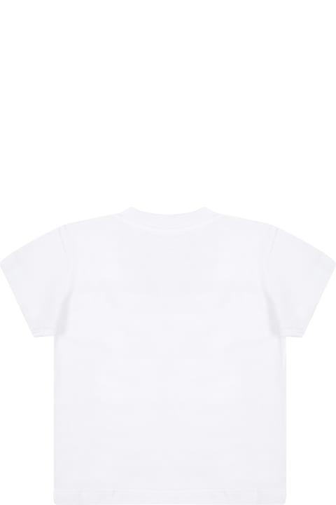 Moschino T-Shirts & Polo Shirts for Baby Girls Moschino White T-shirt For Babies With Print