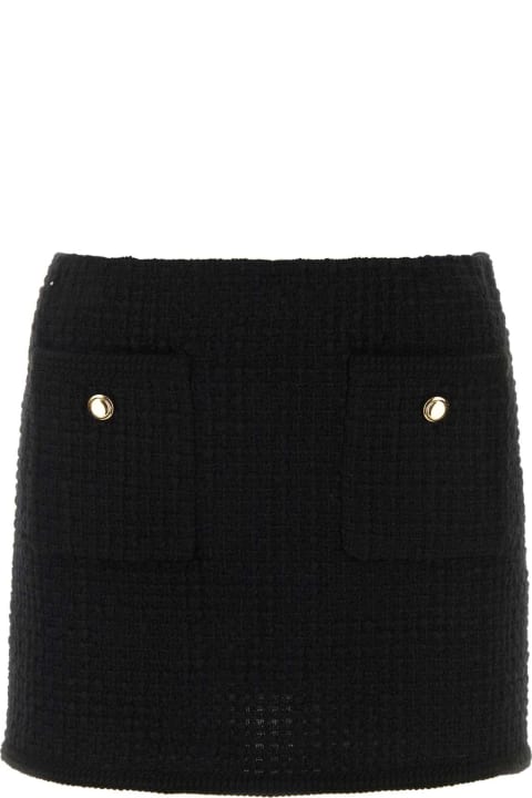 ウィメンズ Miu Miuのウェア Miu Miu Black Boucle Mini Skirt