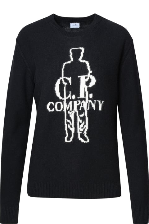 C.P. Company for Kids C.P. Company Black Wool Blend Sweater