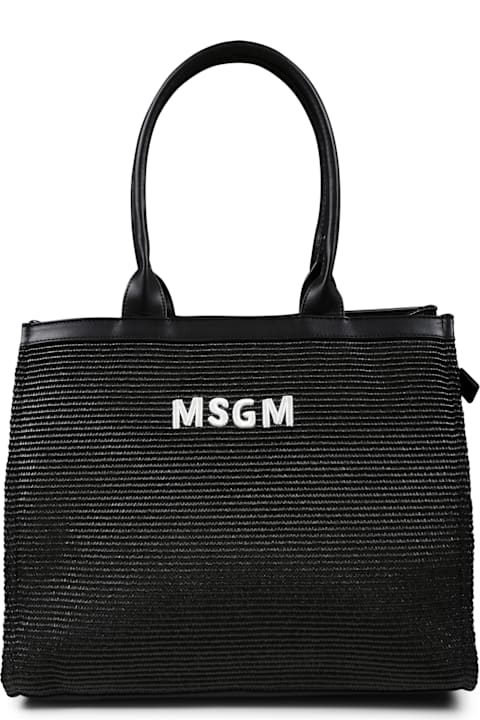 Homeware MSGM Black Bag For Girl With Logo