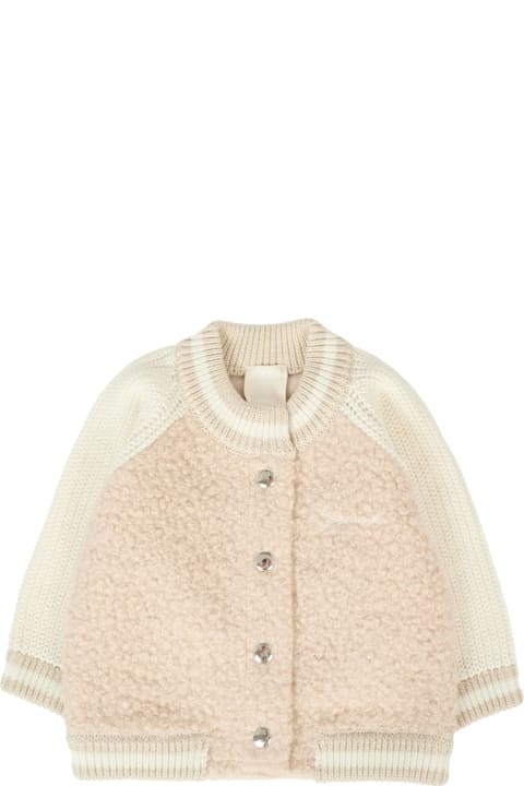 ウィメンズ新着アイテム Givenchy Beige Bomber Jacket For Baby Girl With Logo