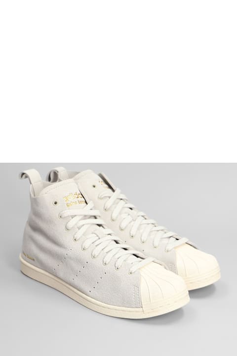 Adidas Originals by Wales Bonner for Men Adidas Originals by Wales Bonner Superstar Hi Sneakers In Grey Suede