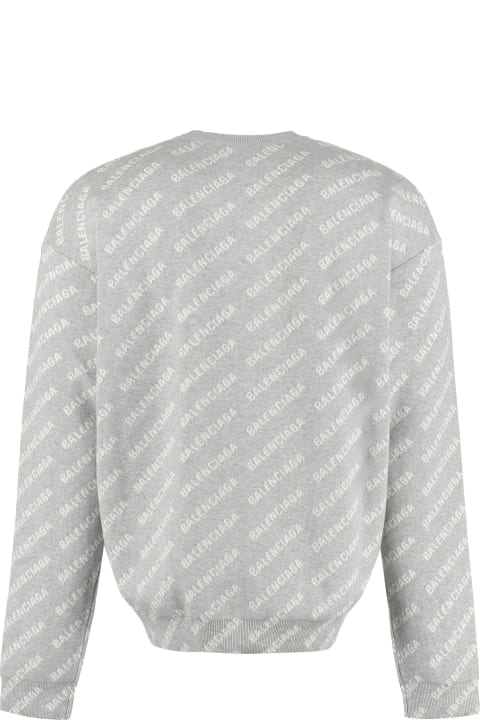 Balenciaga Clothing for Men Balenciaga All Over Logo Crew-neck Sweater