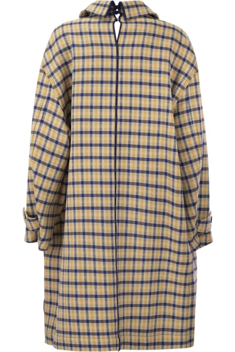 Marni Women Marni Reversible Wool Coat With Check Pattern