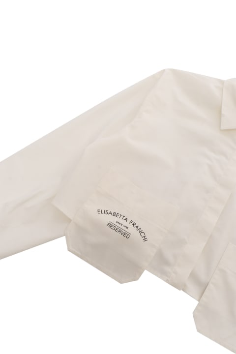 Sale for Kids Elisabetta Franchi La Mia Bambina White Cropped Shirt