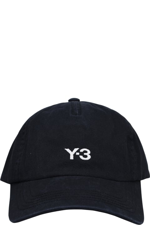 メンズ Y-3の帽子 Y-3 'dad' Black Cotton Hat