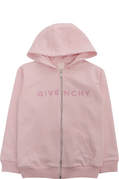 Sweaters & Sweatshirts for Girls Givenchy Pink Hooded With Logo