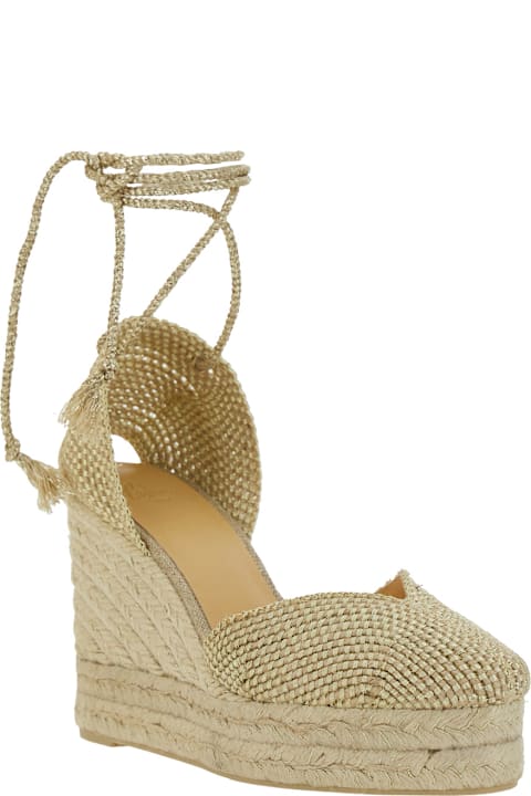 Castañer for Men Castañer 
cora
 Beige Wedges With Lace-up Closure In Fabric Woman