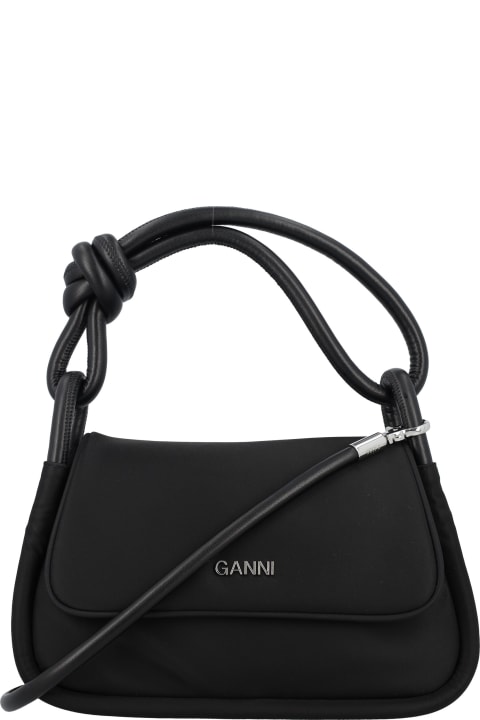 Ganni Shoulder Bags for Women Ganni Knot Flap Over Bag