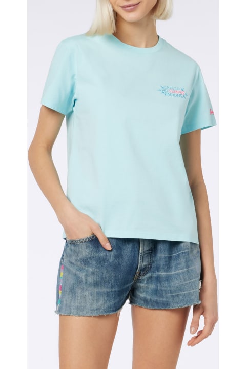 Homeware MC2 Saint Barth Woman Cotton Jersey Crewneck T-shirt Emilie With Spesso Ho Sempre Ragione Embroidery | Insulti Luminosi Special Edition