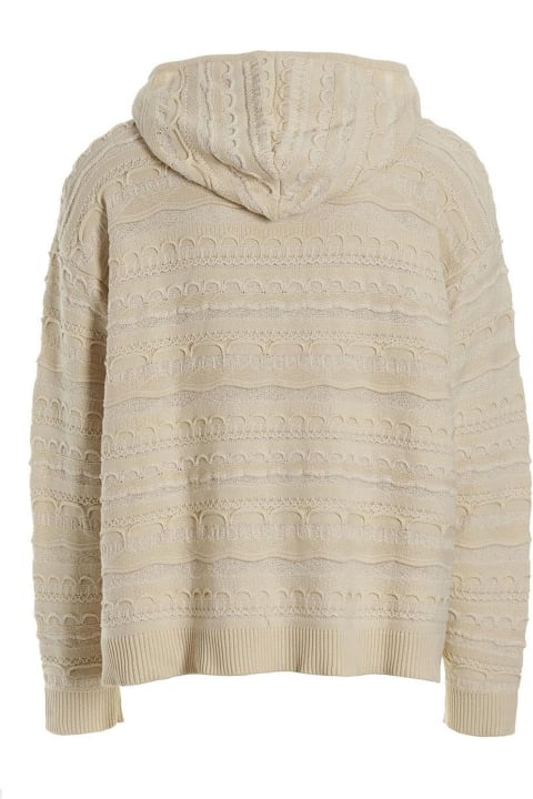 Knit Hooded Cardigan
