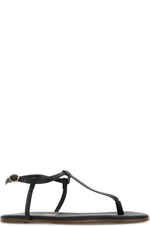 Tkees Black Leather Mariana Thong Sandals