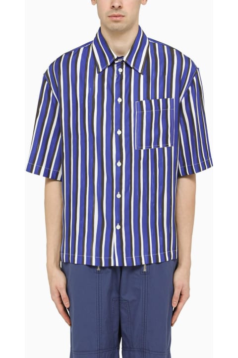 Blue Wide Striped Shirt