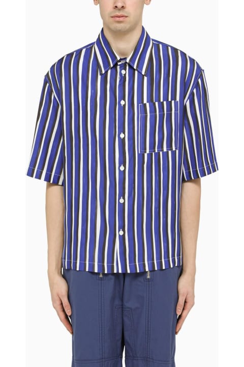 Bottega Veneta for Men Bottega Veneta Blue Wide Striped Shirt