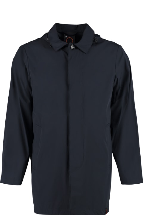 Aspesi Coats & Jackets for Men Aspesi Hooded Techno Fabric Raincoat