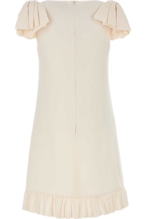 Valentino فساتين لـ السيدات Valentino Ivory Wool Blend Dress