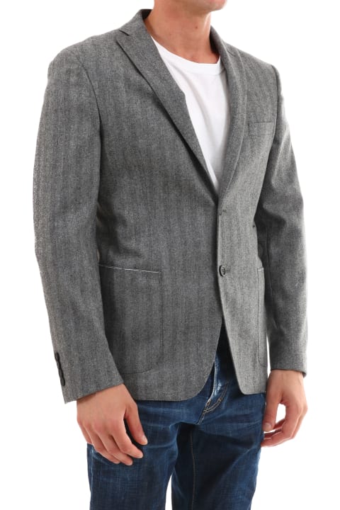 Tonello Clothing for Men Tonello Gray Wool Jacket