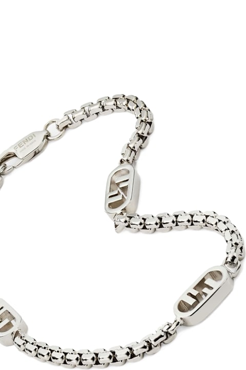 Fendi Jewelry for Men Fendi 'fendi O'lock' Silver-colored Chain Bracelet In Metal Man