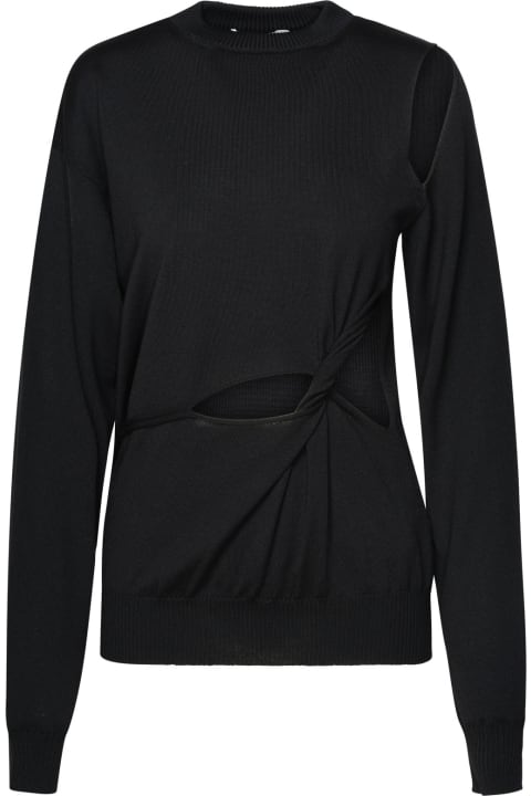 SportMax Sweaters for Women SportMax Black Virgin Wool Sweater
